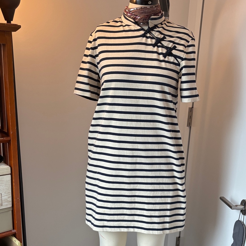 Marc By Marc Jacobs Navy and White Striped Mini Dress